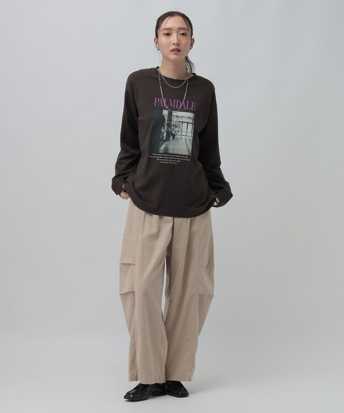LEPSIM(レプシィム)の「アソートグラフィックロンT 1074957(Tシャツ/カットソー・レディース・ブラウン/オフホワイト/チャコールグレー・FREE)」の20枚目の写真