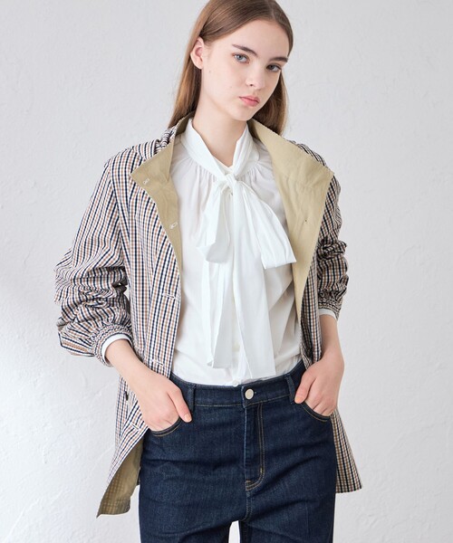 MACKINTOSH LONDON(マッキントッシュ ロンドン)の「エンザイムシャンブレーフーデッドブルゾン(ブルゾン・レディース・ベージュ系その他5/ベージュ・38/40)」の2枚目の写真