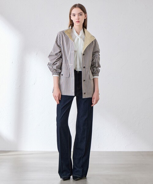 MACKINTOSH LONDON(マッキントッシュ ロンドン)の「エンザイムシャンブレーフーデッドブルゾン(ブルゾン・レディース・ベージュ系その他5/ベージュ・38/40)」の14枚目の写真