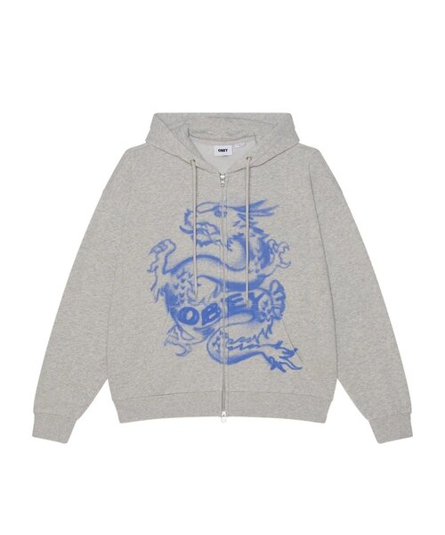 OBEY(オベイ)の「【OBEY】DRACO ZIP HOOD(パーカー・メンズ・ブラック/グレー・SMALL)」の1枚目の写真