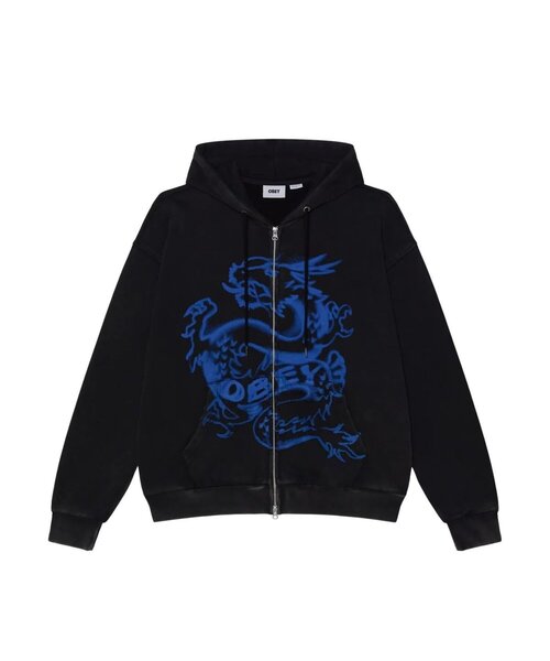 OBEY(オベイ)の「【OBEY】DRACO ZIP HOOD(パーカー・メンズ・ブラック/グレー・SMALL)」の2枚目の写真