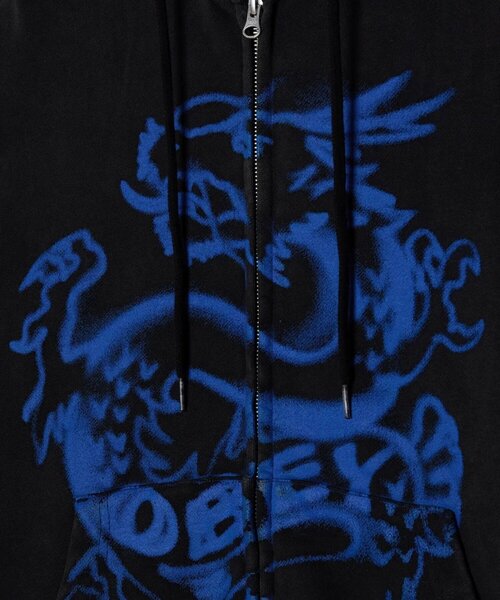 OBEY(オベイ)の「【OBEY】DRACO ZIP HOOD(パーカー・メンズ・ブラック/グレー・SMALL)」の4枚目の写真