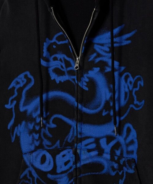 OBEY(オベイ)の「【OBEY】DRACO ZIP HOOD(パーカー・メンズ・ブラック/グレー・SMALL)」の5枚目の写真