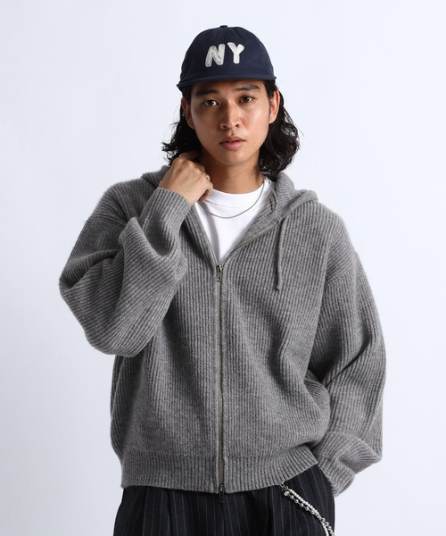 RAGEBLUE(レイジブルー)の「RIBBED KNIT ZIP HOODIE/リブニットZIPパーカー(ニット/セーター・メンズ・ブラック/グレー・MEDIUM/LARGE)」の13枚目の写真