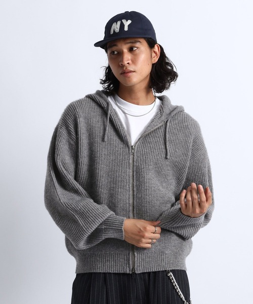 RAGEBLUE(レイジブルー)の「RIBBED KNIT ZIP HOODIE/リブニットZIPパーカー(ニット/セーター・メンズ・ブラック/グレー・MEDIUM/LARGE)」の14枚目の写真