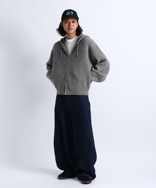 RAGEBLUE(レイジブルー)の「RIBBED KNIT ZIP HOODIE/リブニットZIPパーカー(ニット/セーター・メンズ・ブラック/グレー・MEDIUM/LARGE)」の15枚目の写真