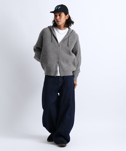 RAGEBLUE(レイジブルー)の「RIBBED KNIT ZIP HOODIE/リブニットZIPパーカー(ニット/セーター・メンズ・ブラック/グレー・MEDIUM/LARGE)」の17枚目の写真