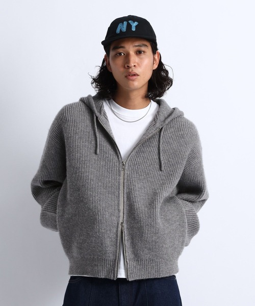 RAGEBLUE(レイジブルー)の「RIBBED KNIT ZIP HOODIE/リブニットZIPパーカー(ニット/セーター・メンズ・ブラック/グレー・MEDIUM/LARGE)」の19枚目の写真