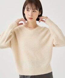【ヘアリー／上品】スパンコールヤーンふんわりニット