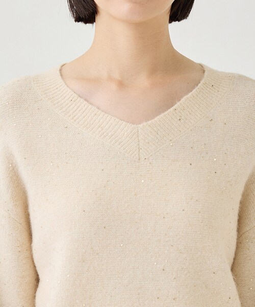 INDIVI(インディヴィ)の「【ヘアリー/上品】スパンコールヤーンふんわりニット(ニット/セーター・レディース・グレー系4/ナチュラル/パープル系1・15 /34/05/38/13)」の20枚目の写真