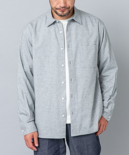 URBAN RESEARCH ROSSO MEN(アーバンリサーチロッソメン)の「『抗菌 / 防臭』アーバンリラックスフランネルシャツ(シャツ/ブラウス・メンズ・ブラック/ベージュ系その他/グレー/ネイビー/ブルー系その他/アイボリー/ブラウン系その他/グレー系その他・SMALL/LARGE/MEDIUM/X-LARGE)」の12枚目の写真