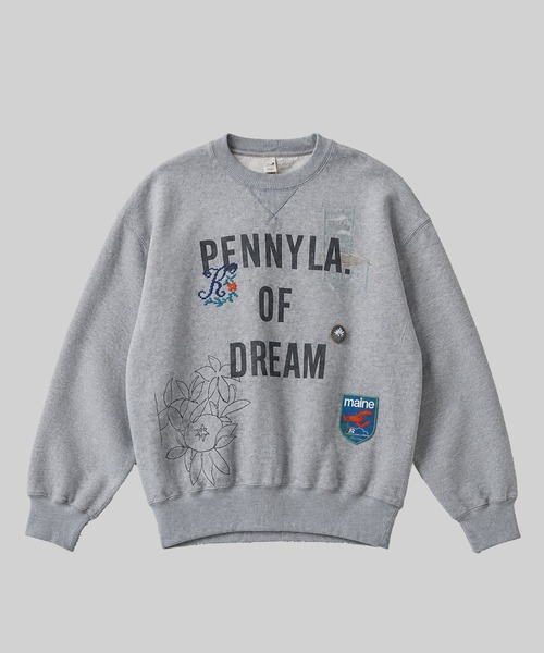 KHOKI（コッキ）の「【KHOKI】Hand-stitched sweatshirt（スウェット・メンズ・ライトグレー/ネイビー・2/3）」の2枚目の写真