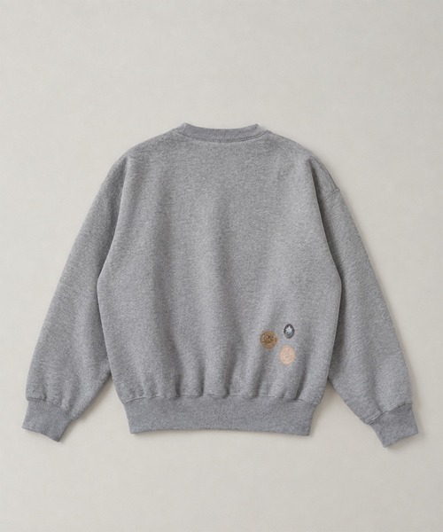 KHOKI（コッキ）の「【KHOKI】Hand-stitched sweatshirt（スウェット・メンズ・ライトグレー/ネイビー・2/3）」の3枚目の写真
