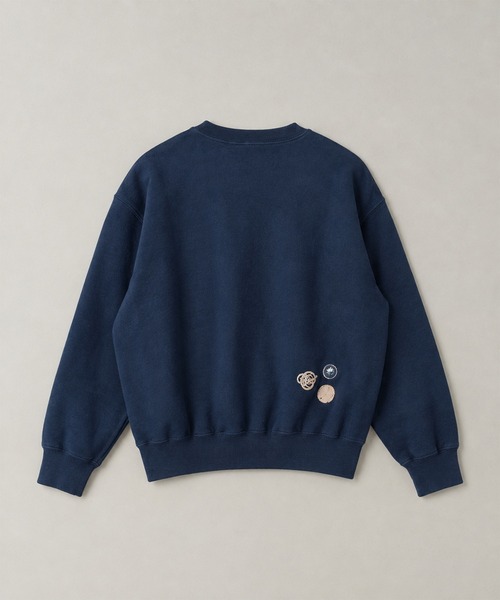KHOKI（コッキ）の「【KHOKI】Hand-stitched sweatshirt（スウェット・メンズ・ライトグレー/ネイビー・2/3）」の4枚目の写真