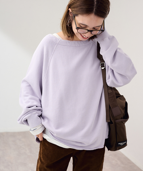 FRAMeWORK(フレームワーク)の「カットオフ加工SWEAT(スウェット・レディース・チャコールグレー/ダークパープル/ブラウン・FREE)」の3枚目の写真