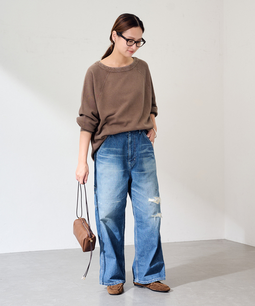 FRAMeWORK(フレームワーク)の「カットオフ加工SWEAT(スウェット・レディース・チャコールグレー/ダークパープル/ブラウン・FREE)」の11枚目の写真