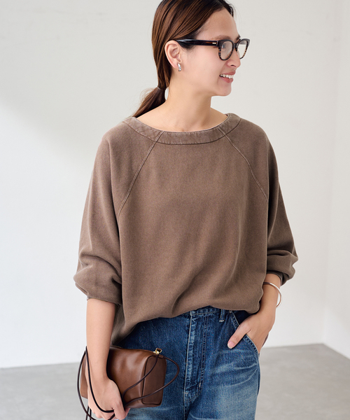 FRAMeWORK(フレームワーク)の「カットオフ加工SWEAT(スウェット・レディース・チャコールグレー/ダークパープル/ブラウン・FREE)」の14枚目の写真