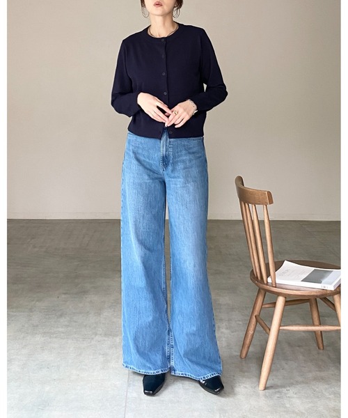 She's Closet(シーズクローゼット)の「クルーネック ハイゲージ ショート丈 長袖 ベーシック ニットカーディガン(カーディガン/ボレロ・レディース・レッド/ブラック/杢グレー/ブラウン/ネイビー・FREE)」の16枚目の写真