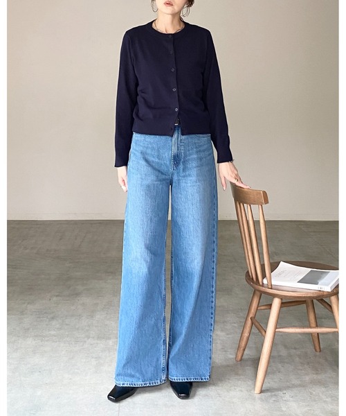 She's Closet(シーズクローゼット)の「クルーネック ハイゲージ ショート丈 長袖 ベーシック ニットカーディガン(カーディガン/ボレロ・レディース・レッド/ブラック/杢グレー/ブラウン/ネイビー・FREE)」の17枚目の写真