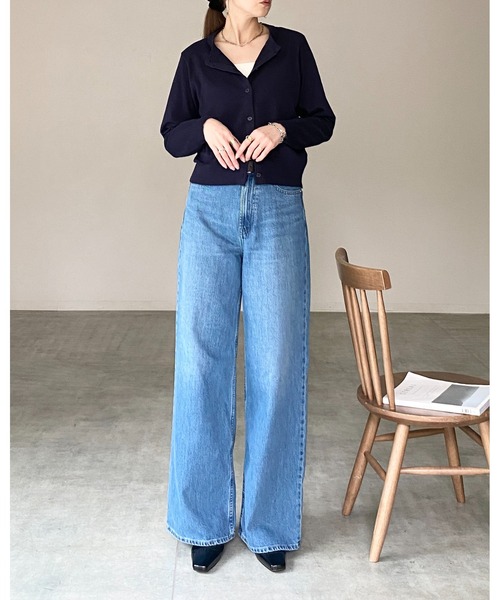 She's Closet(シーズクローゼット)の「クルーネック ハイゲージ ショート丈 長袖 ベーシック ニットカーディガン(カーディガン/ボレロ・レディース・レッド/ブラック/杢グレー/ブラウン/ネイビー・FREE)」の18枚目の写真