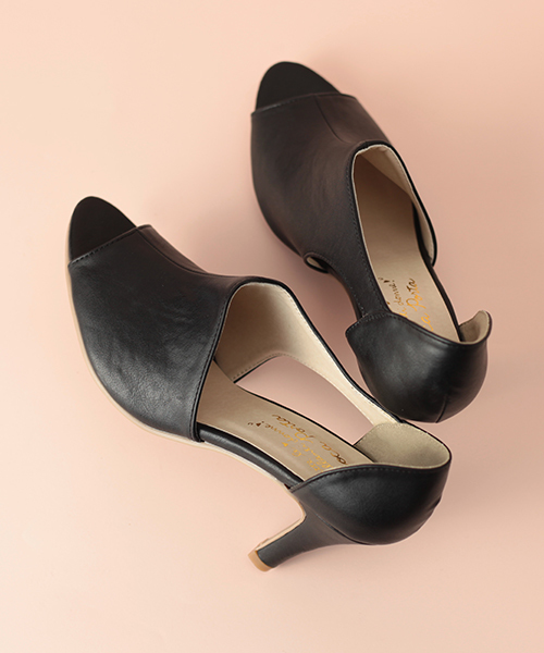 coca(ANDEX shoes product)(コカ)の「coca PORTA/コカポルタ セパレートサンダル サイドオープン ミドルヒール オープントゥ 116703(パンプス・レディース・ブラック/キャメル・S/M/L/LL)」の2枚目の写真