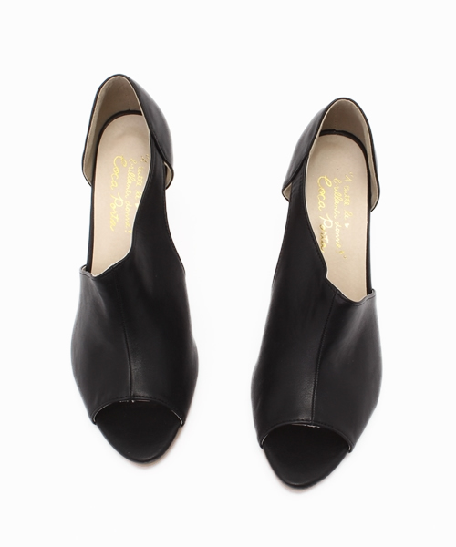 coca(ANDEX shoes product)(コカ)の「coca PORTA/コカポルタ セパレートサンダル サイドオープン ミドルヒール オープントゥ 116703(パンプス・レディース・ブラック/キャメル・S/M/L/LL)」の4枚目の写真