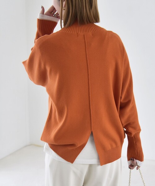 quaranciel(カランシエル)の「〈洗濯機可能〉タートルネック ラグラン ロングリブ ニット プルオーバー 26AW(ニット/セーター・レディース・オレンジ/グレー/オフホワイト・ONE SIZE)」の20枚目の写真