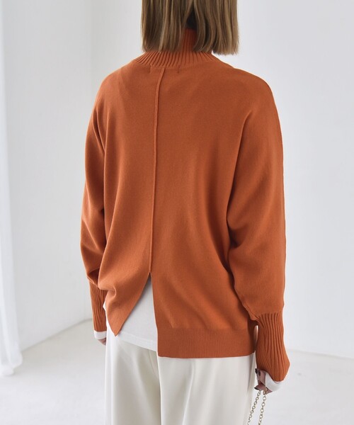 quaranciel(カランシエル)の「〈洗濯機可能〉タートルネック ラグラン ロングリブ ニット プルオーバー 26AW(ニット/セーター・レディース・オレンジ/グレー/オフホワイト・ONE SIZE)」の21枚目の写真