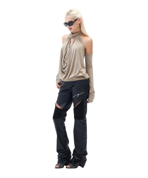 HILLDA（ヒルダ）の「ドレープモックネックトップス [トープ]（Tシャツ/カットソー・レディース・その他・FREE）」の3枚目の写真