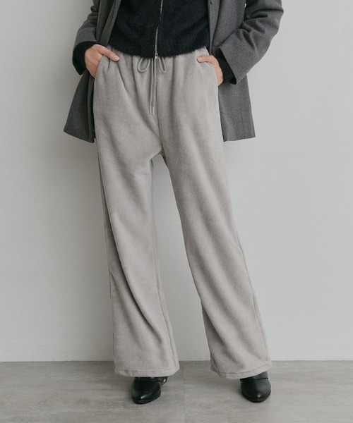ad thie(アドティエ)の「フリース イージー ワイドパンツ(スウェットパンツ・レディース・チャコール/ピンク/ブラウン/ベージュ/ライトグレー・LARGE/MEDIUM)」の12枚目の写真