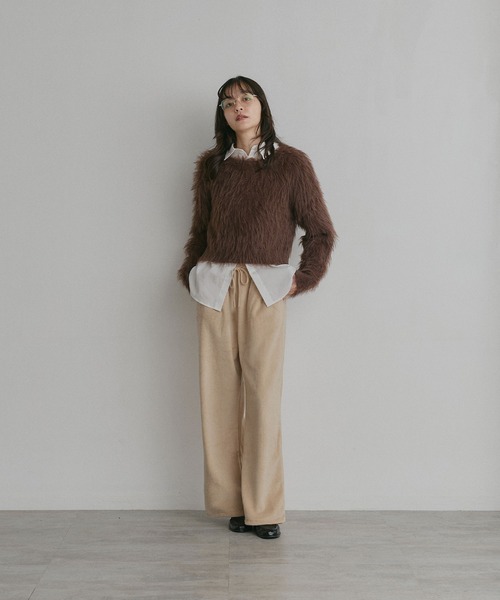 ad thie(アドティエ)の「フリース イージー ワイドパンツ(スウェットパンツ・レディース・チャコール/ピンク/ブラウン/ベージュ/ライトグレー・LARGE/MEDIUM)」の22枚目の写真