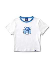 Ribbon BadBear Ringer Slim Tee White
