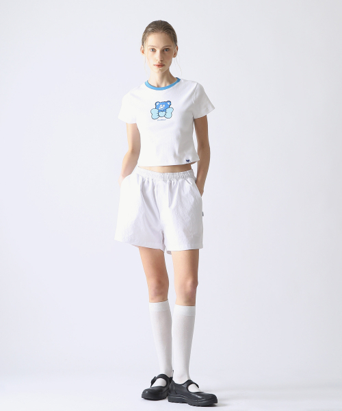 BadBlue(バッドブルー)の「Ribbon BadBear Ringer Slim Tee White(Tシャツ/カットソー・レディース・その他・FREE)」の6枚目の写真