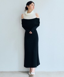 NOELA（ノエラ）の「リボンオフショルニットワンピース（ワンピース）」