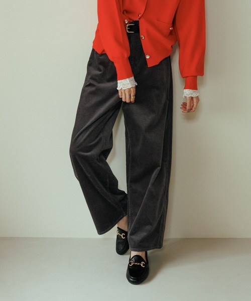 GLOBAL WORK(グローバルワーク)の「イージーケア/コーデュロイワイドパンツ/814370(その他パンツ・レディース・モカ/グレイッシュベージュ/ライトピンク/ブルー系その他6/ダークグレー・LARGE/MEDIUM/SMALL)」の2枚目の写真