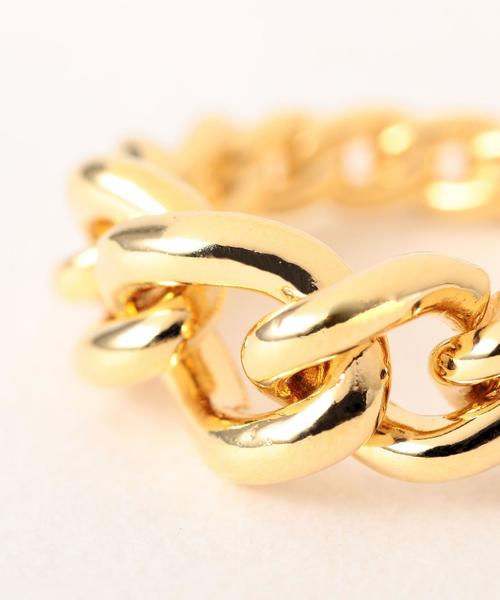green label relaxing（グリーンレーベルリラクシング）の「KC チェーンリング（リング・レディース・ゴールド/シルバー・FREE）」の4枚目の写真