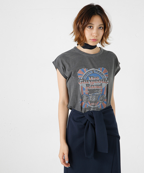 MOUSSY（マウジー）の「THE GORGEOUS ROAD TTJ（タンクトップ・レディース・ブラック/ホワイト・FREE）」の2枚目の写真