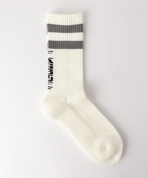 FLAGSTUFF(フラグスタフ)の「【別注】<FLAGSTUFF> LOGO SOX/ソックス◆(ソックス/靴下・メンズ・ブラック/ライトグレー/ライラック・FREE)」の2枚目の写真
