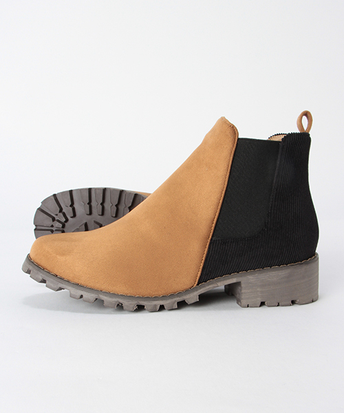 LBC(エルビーシー)の「異素材使いサイドゴアシューズ(ブーツ・レディース・ブラック/オリーブ/キャメル・MEDIUM/LARGE)」の8枚目の写真