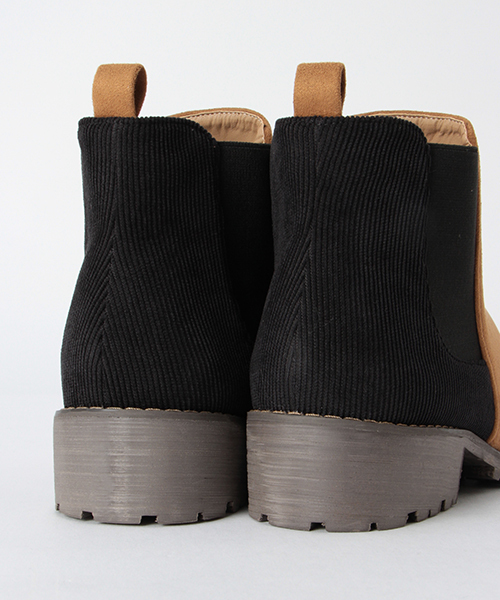 LBC(エルビーシー)の「異素材使いサイドゴアシューズ(ブーツ・レディース・ブラック/オリーブ/キャメル・MEDIUM/LARGE)」の9枚目の写真