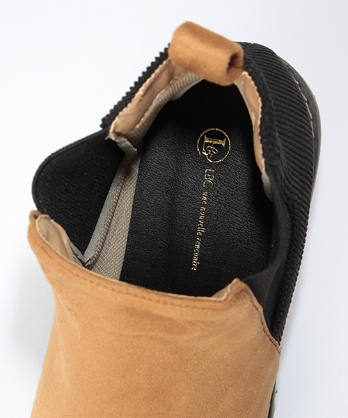 LBC(エルビーシー)の「異素材使いサイドゴアシューズ(ブーツ・レディース・ブラック/オリーブ/キャメル・MEDIUM/LARGE)」の5枚目の写真