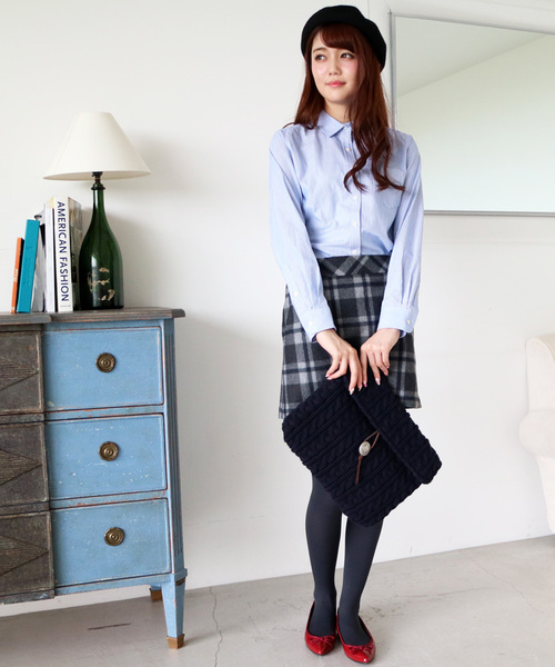 N.(N. Natural Beauty Basic)(エヌエヌナチュラルビューティーベーシック)の「レギュラーシャツ(シャツ/ブラウス・レディース・ホワイト/ブルー系その他・MEDIUM)」の7枚目の写真