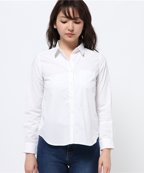 N.(N. Natural Beauty Basic)(エヌエヌナチュラルビューティーベーシック)の「レギュラーシャツ(シャツ/ブラウス・レディース・ホワイト/ブルー系その他・MEDIUM)」の3枚目の写真