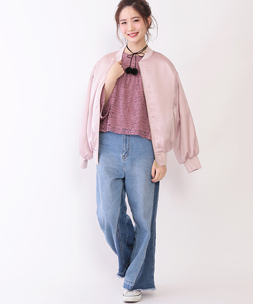 one after another NICE CLAUP（ワンアフターアナザーナイスクラップ）の「ｎｅｗレースプルオーバー（Tシャツ/カットソー・レディース・ピンク/アイボリー/ブラック・FREE）」の14枚目の写真