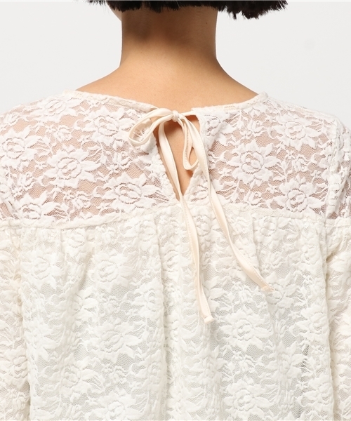 one after another NICE CLAUP（ワンアフターアナザーナイスクラップ）の「ｎｅｗレースプルオーバー（Tシャツ/カットソー・レディース・ピンク/アイボリー/ブラック・FREE）」の16枚目の写真