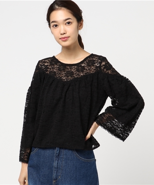 one after another NICE CLAUP（ワンアフターアナザーナイスクラップ）の「ｎｅｗレースプルオーバー（Tシャツ/カットソー・レディース・ピンク/アイボリー/ブラック・FREE）」の22枚目の写真