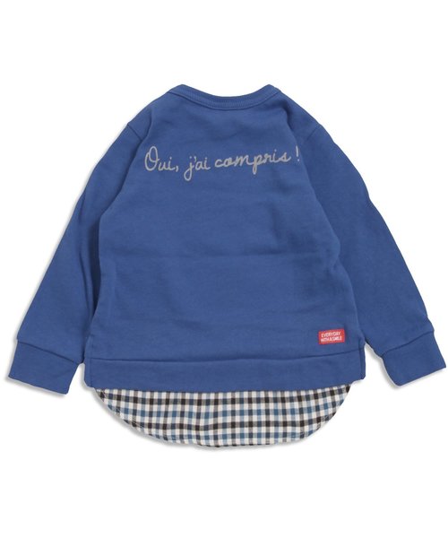 apres les cours（アプレレクール）の「レイヤード風シャツトレーナー（スウェット・キッズ・ブルー/カーキ/グレー・140/110/130/90/120/80/100）」の4枚目の写真