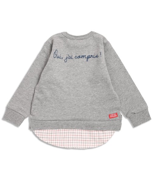 apres les cours（アプレレクール）の「レイヤード風シャツトレーナー（スウェット・キッズ・ブルー/カーキ/グレー・140/110/130/90/120/80/100）」の8枚目の写真