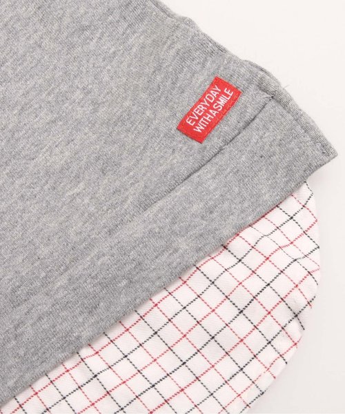 apres les cours（アプレレクール）の「レイヤード風シャツトレーナー（スウェット・キッズ・ブルー/カーキ/グレー・140/110/130/90/120/80/100）」の15枚目の写真