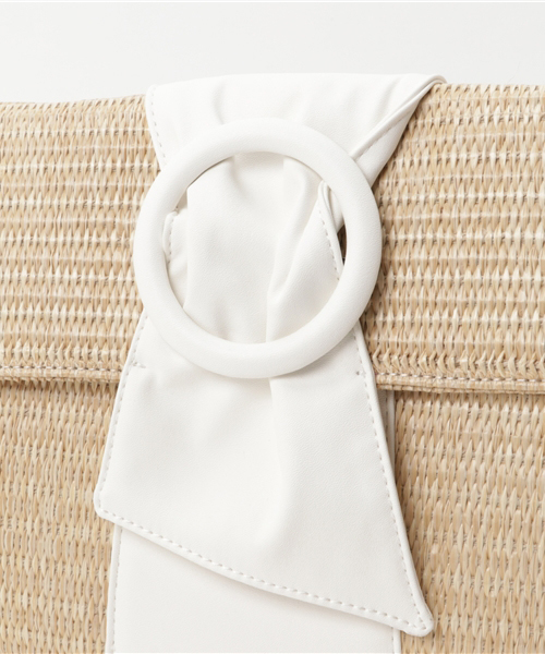 WEGO（ウィゴー）の「WEGO/フェイクレザーコンビクラッチショルダーバッグ（ショルダーバッグ・レディース・キャメル/ホワイト・FREE）」の4枚目の写真